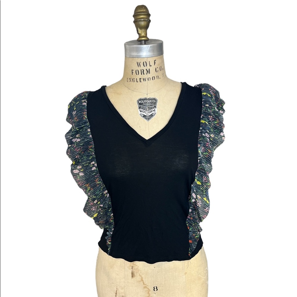 Vanessa & Virginia for Anthropologie True Black V-neck